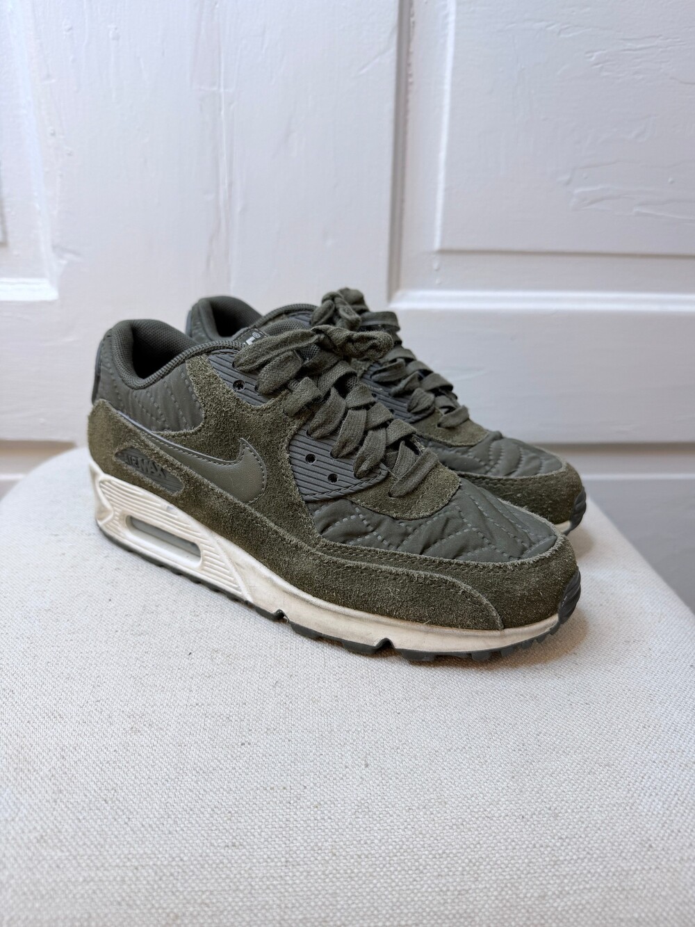 Nike Air Max 90 Premium Olive Green Sneakers Women's Size 6.5